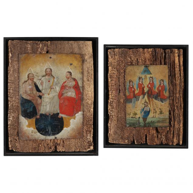 TWO 19TH CENTURY MEXICAN RETABLOS 2f00d9