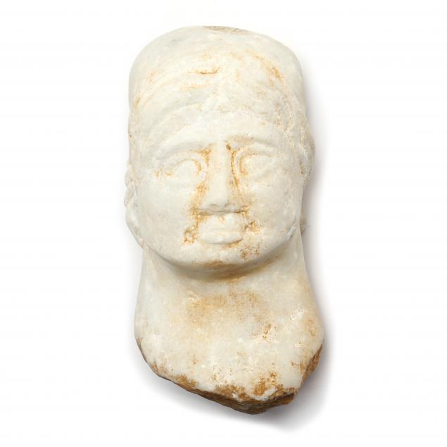 SABAEAN MARBLE BUST, SOUTHWEST