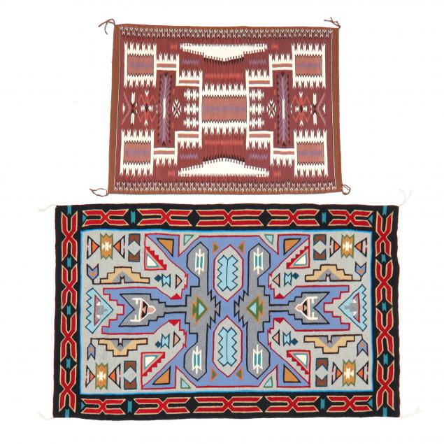TWO (2) NAVAJO AREA RUGS The first