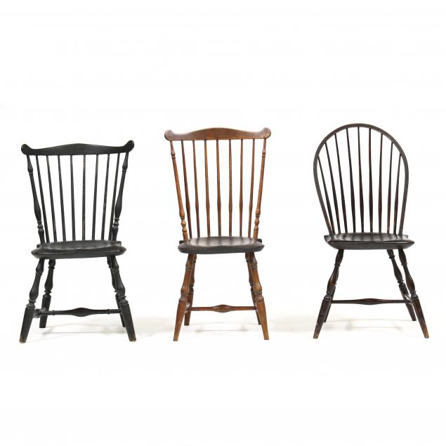 THREE AMERICAN WINDSOR SIDE CHAIRS 2f012c