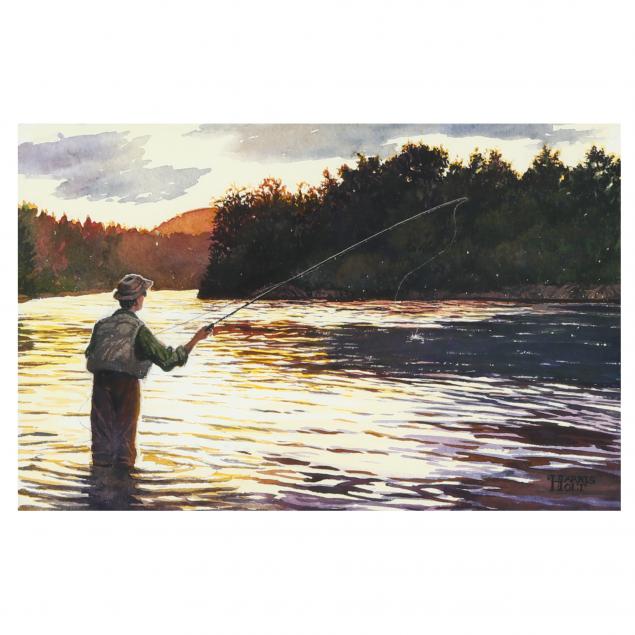 HARRIS HOLT NC FLY FISHING Watercolor 2f0142