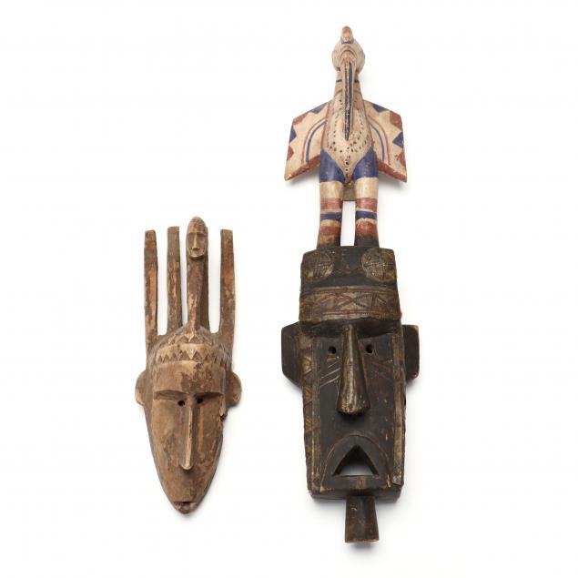 MALI TWO DOGON MASKS Both carved 2f0183