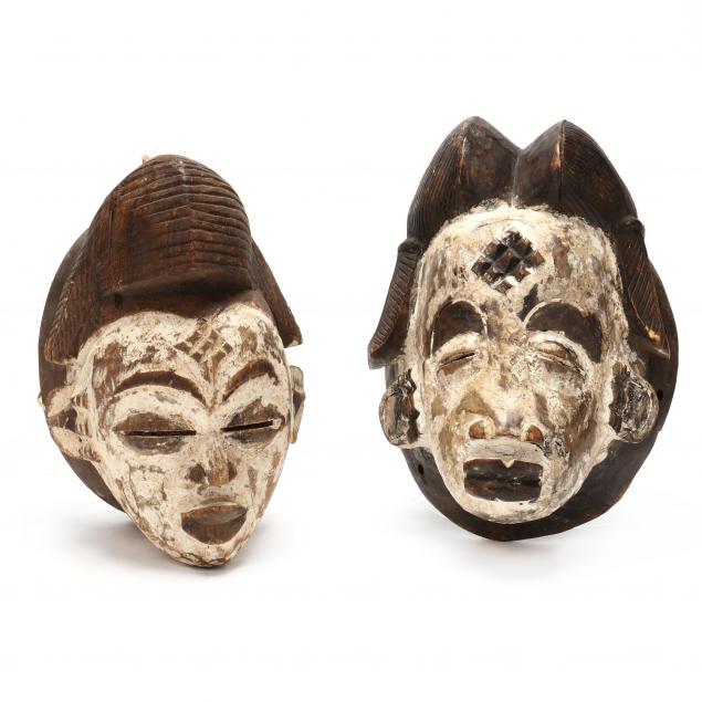 TWO WEST AFRICAN PUNO MASKS FROM