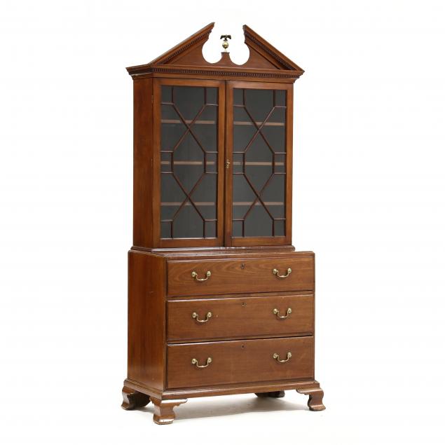 GEORGE III MAHOGANY BUREAU BOOKCASE 2f0194