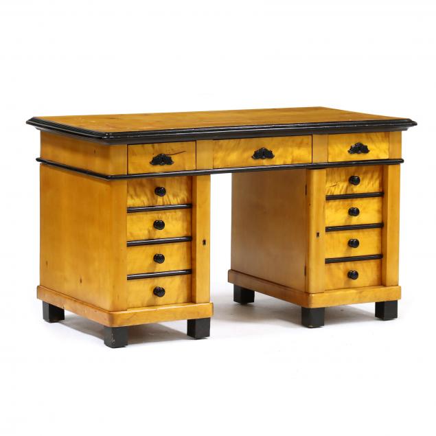 BIEDERMEIER DOUBLE PEDESTAL DESK