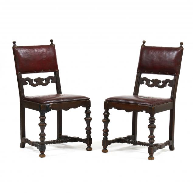 PAIR OF JACOBEAN STYLE SIDE CHAIRS