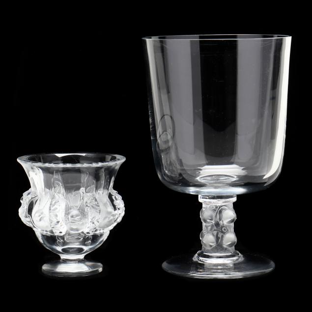 TWO LALIQUE CRYSTAL VASES Including 2f01bb