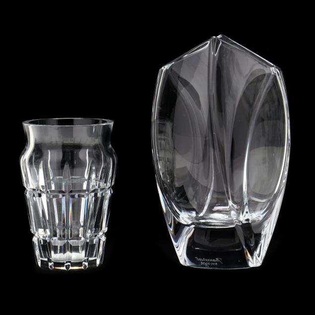 TWO BACCARAT CRYSTAL VASES France  2f01b8