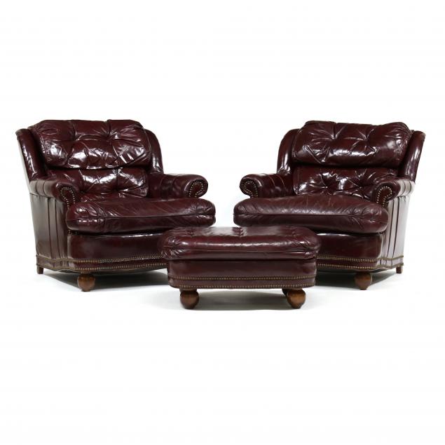 PAIR OF VINTAGE LEATHER CLUB CHAIRS 2f0488