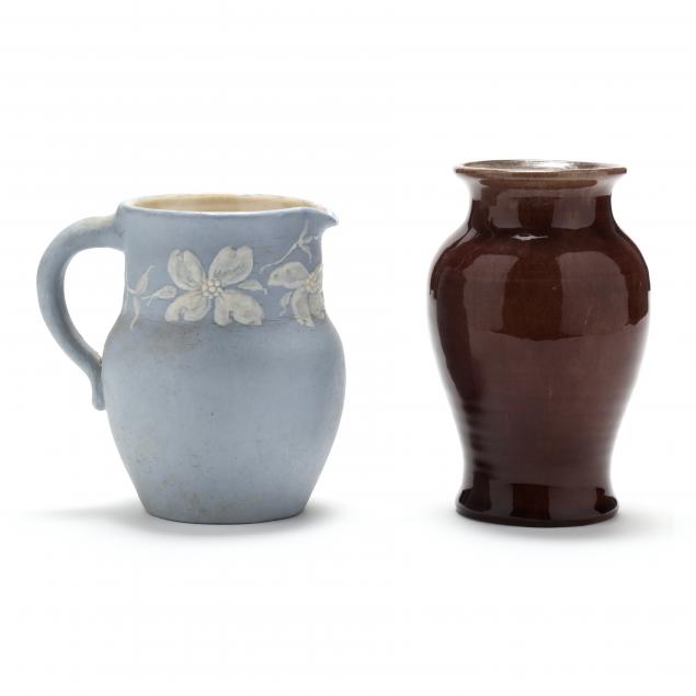 PISGAH FOREST POTTERY (NC), TWO VESSELS