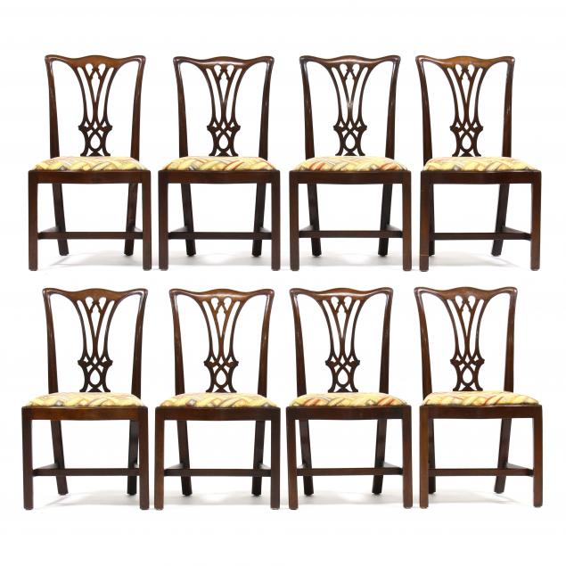 SET OF EIGHT ANTIQUE ENGLISH CHIPPENDALE