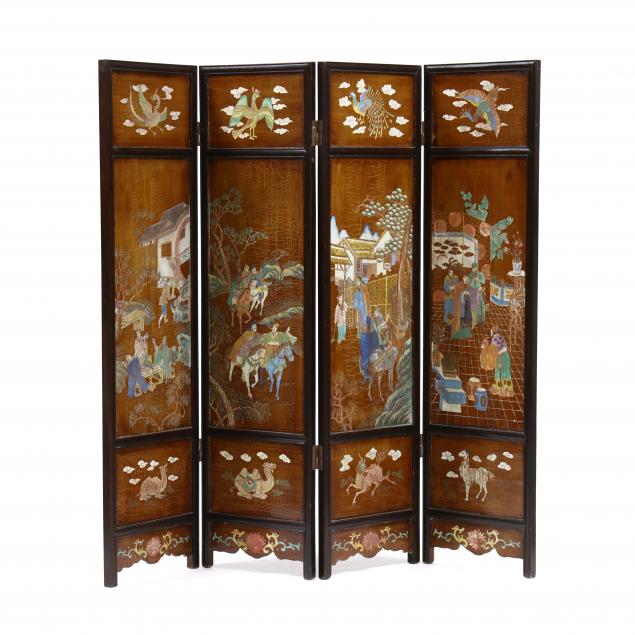 CHINESE COROMANDEL FOUR PANEL FLOOR