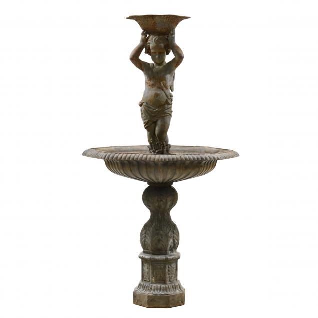 FIGURAL CAST IRON GARDEN FOUNTAIN 2f0629