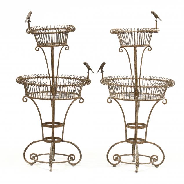 PAIR OF CONTINENTAL STYLE TWO-TIERED