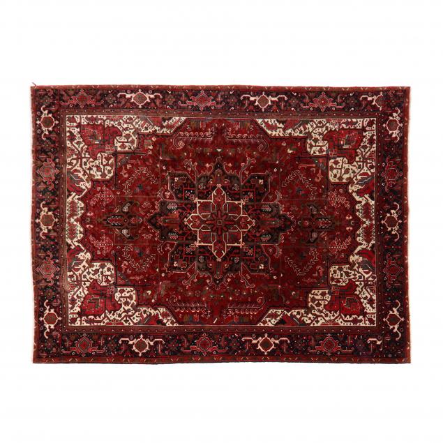 HERIZ AREA RUG Red field with center