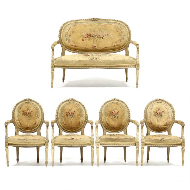 LOUIS XVI STYLE AUBUSSON UPHOLSTERED 2f065e