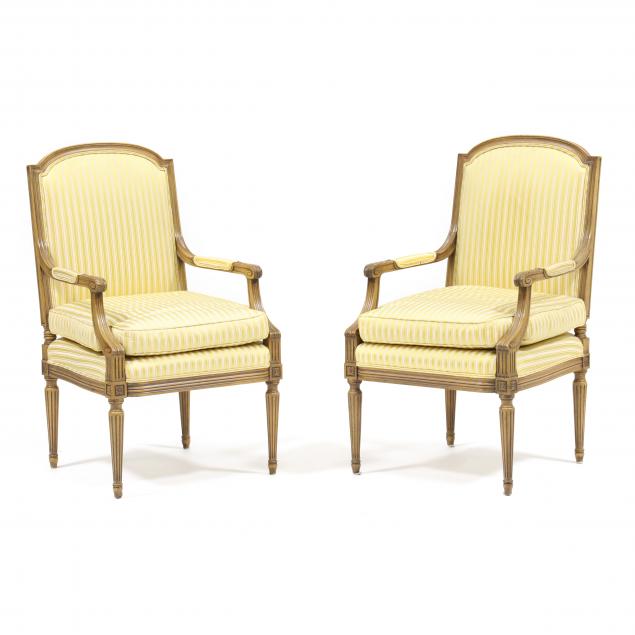 PAIR OF LOUIS XVI STYLE FAUTEUIL