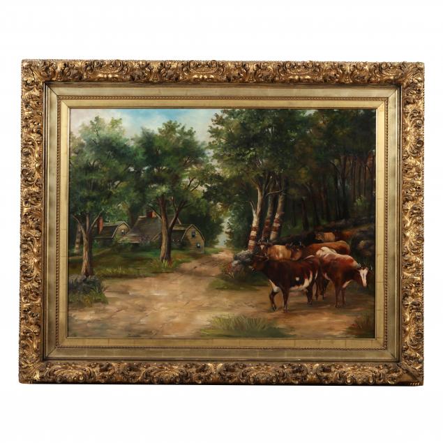 ANTIQUE AMERICAN SCHOOL PAINTING 2f06f7