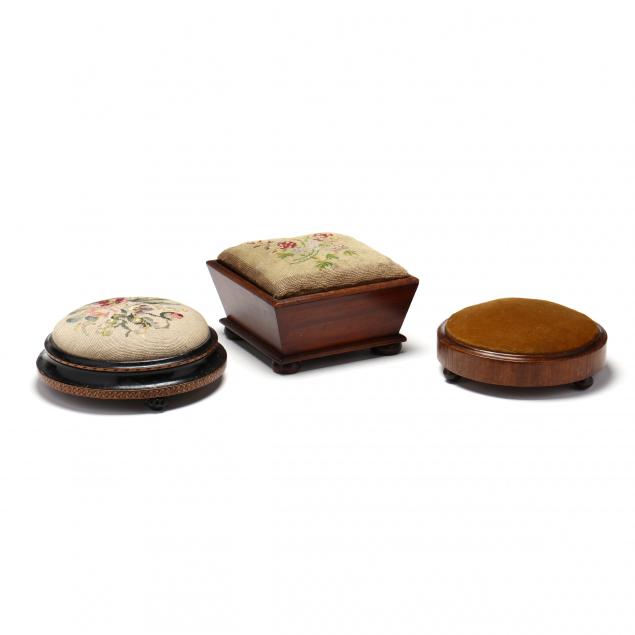 THREE VICTORIAN FOOTSTOOLS Mid 19th 2f0759