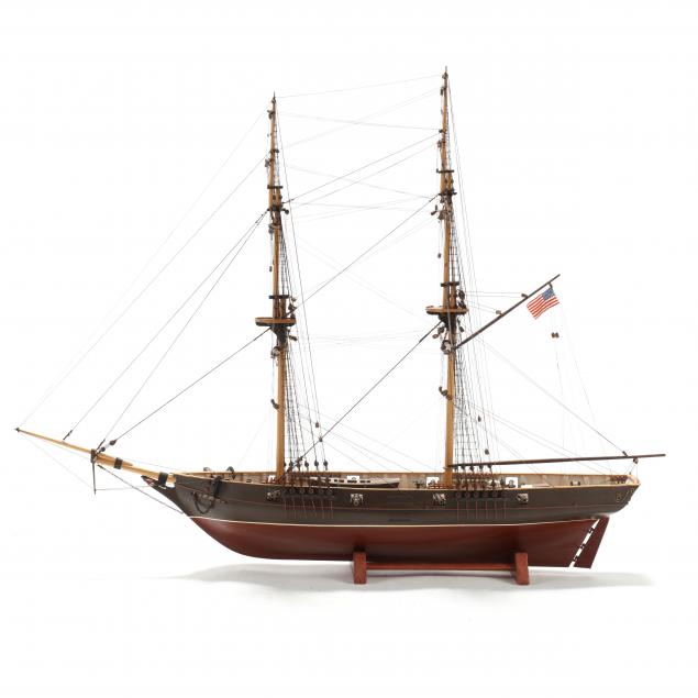 WOODEN MODEL OF SEAWITCH, AN ARMED AMERICAN