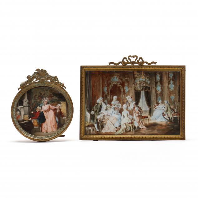 TWO FRENCH SCHOOL MINIATURES OF 2f0793