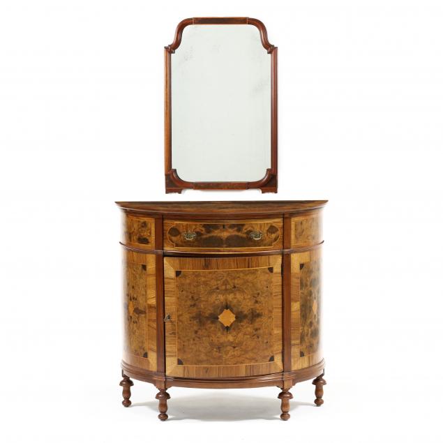 ENGLISH SHERATON STYLE INLAID DEMILUNE