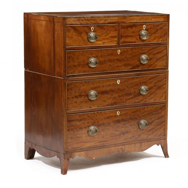 GEORGE III INLAID MAHOGANY CHEST 2f07bb