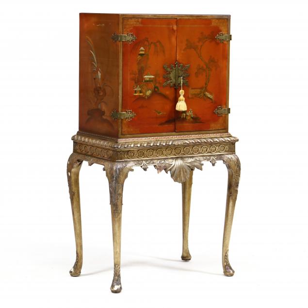 ENGLISH STYLE VINTAGE CHINOISERIE CABINET