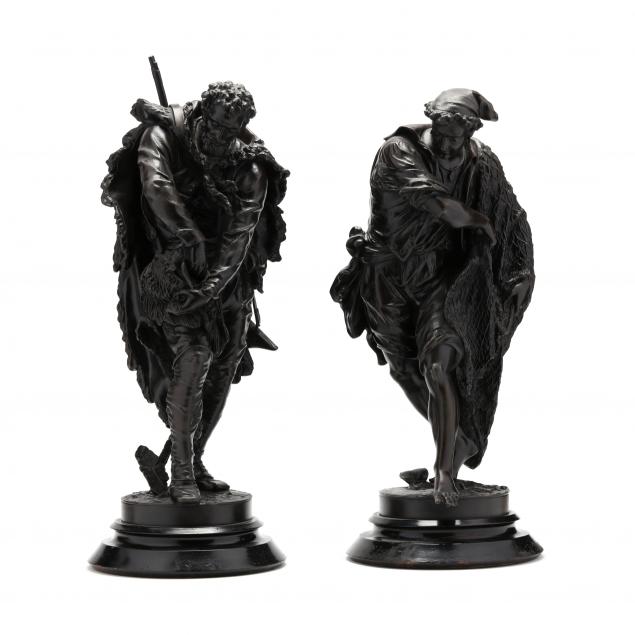 PAIR OF FRENCH SCHOOL SCULPTURES,