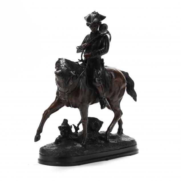 A PATINATED BRONZE FIGURE OF HUNTSMAN 2f07d5