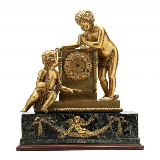 FRENCH EMPIRE GILT BRONZE AND MARBLE 2f07dc