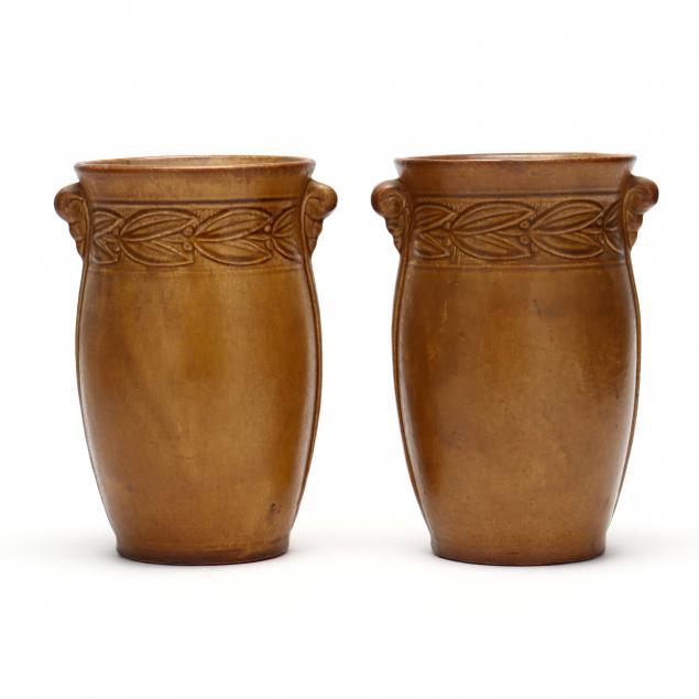 A PAIR OF ARTS & CRAFTS POTTERY