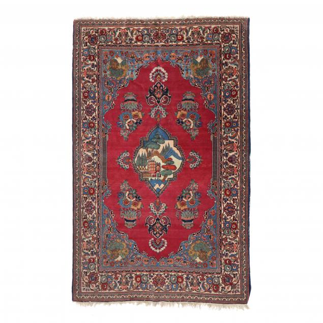 PERSIAN PICTORIAL AREA RUG Likely 2f080e