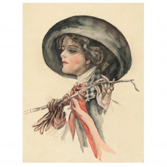 ANTIQUE WATERCOLOR OF A GIBSON