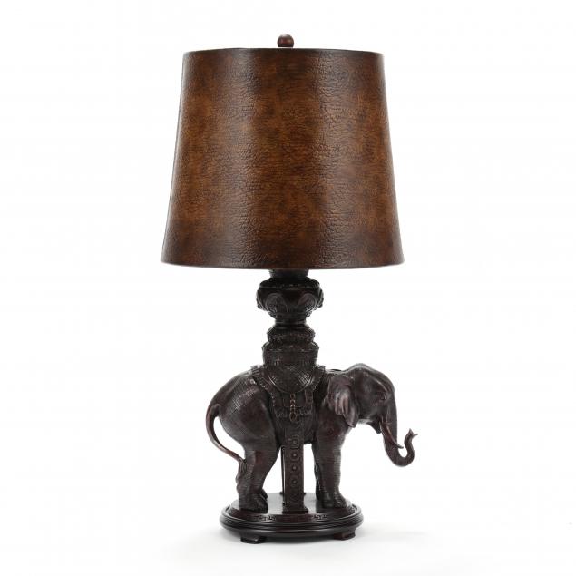 BRONZE ELEPHANT TABLE LAMP Late