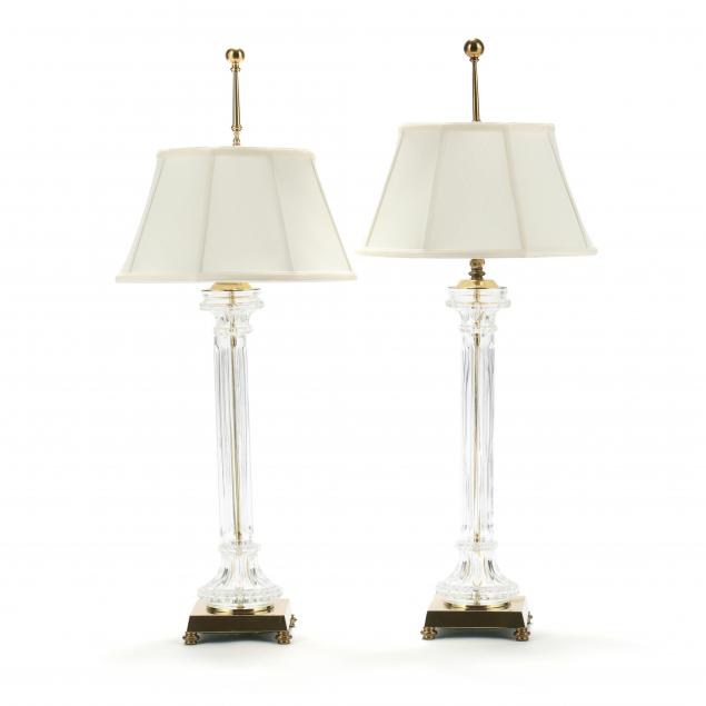 PAIR OF DECORATIVE BRASS AND GLASS 2f0852