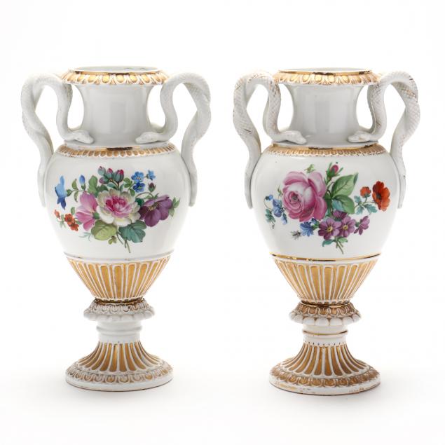 A PAIR OF MEISSEN SNAKE HANDLE 2f0887
