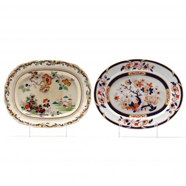 TWO ENGLISH CHINOISERIE DECORATED 2f0884