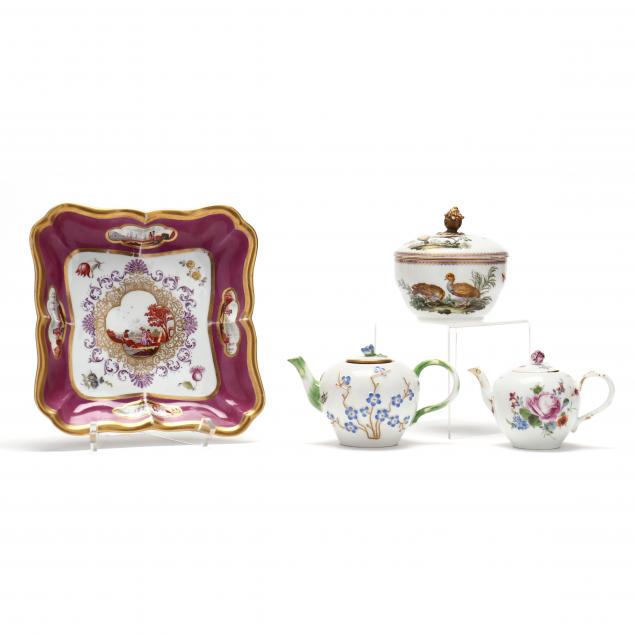 FOUR CONTINENTAL PORCELAINS A mid-19th