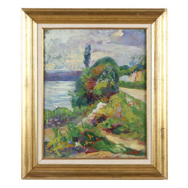 A FRENCH IMPRESSIONIST LANDSCAPE PAINTING