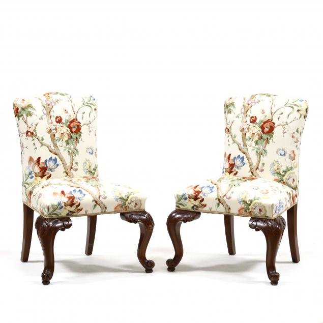 PAIR OF WILLIAM IV STYLE UPHOLSTERED