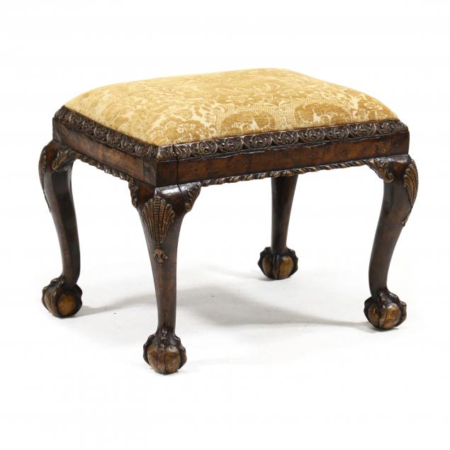 GEORGIAN STYLE CARVED FOOTSTOOL