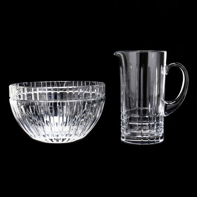 TIFFANY CRYSTAL BOWL AND PITCHER