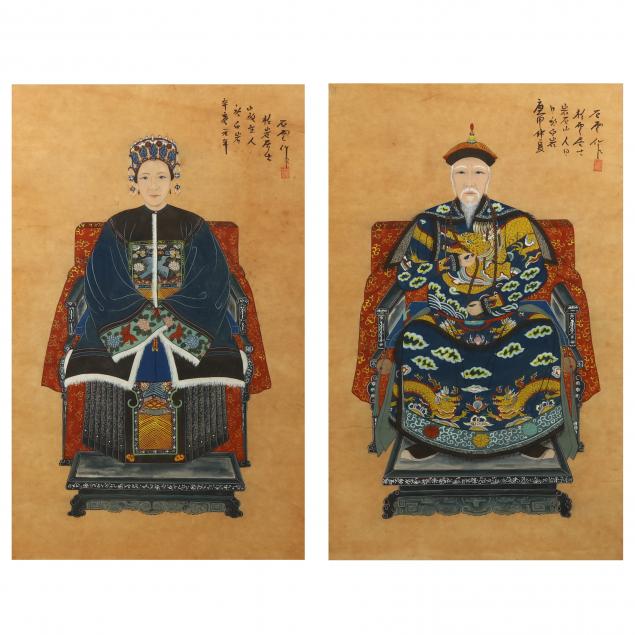 A PAIR OF CHINESE ANCESTOR PORTRAIT