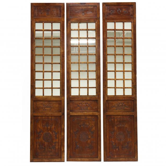 THREE CHINESE CARVED WOODEN DOOR 2f0964