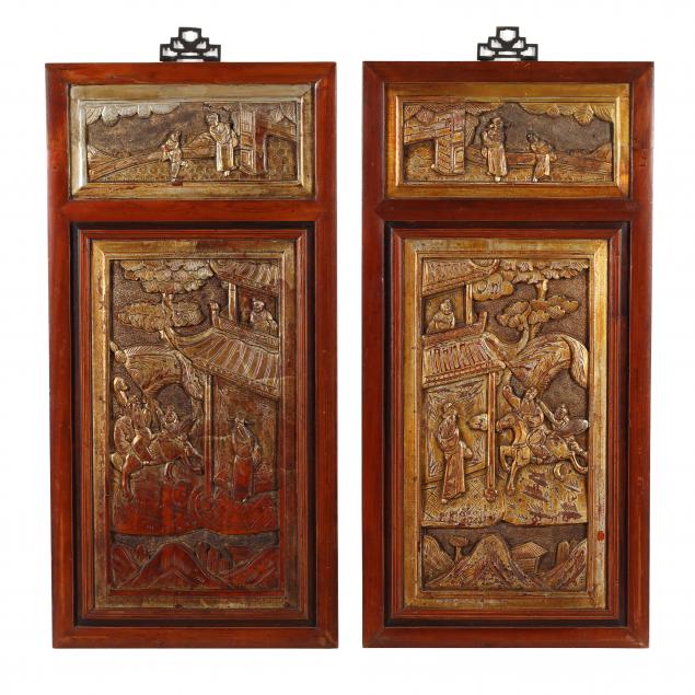 A PAIR OF CHINESE CARVED WOODEN 2f0966