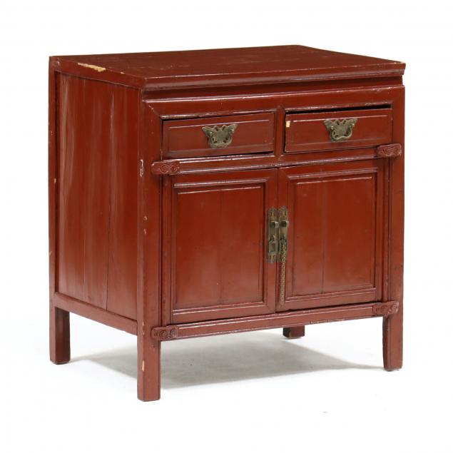 CHINESE RED LACQUERED DIMINUTIVE