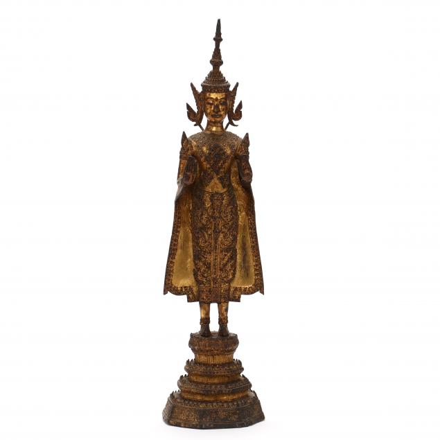 A THAI GILT BRONZE STANDING BUDDHA 2f098e