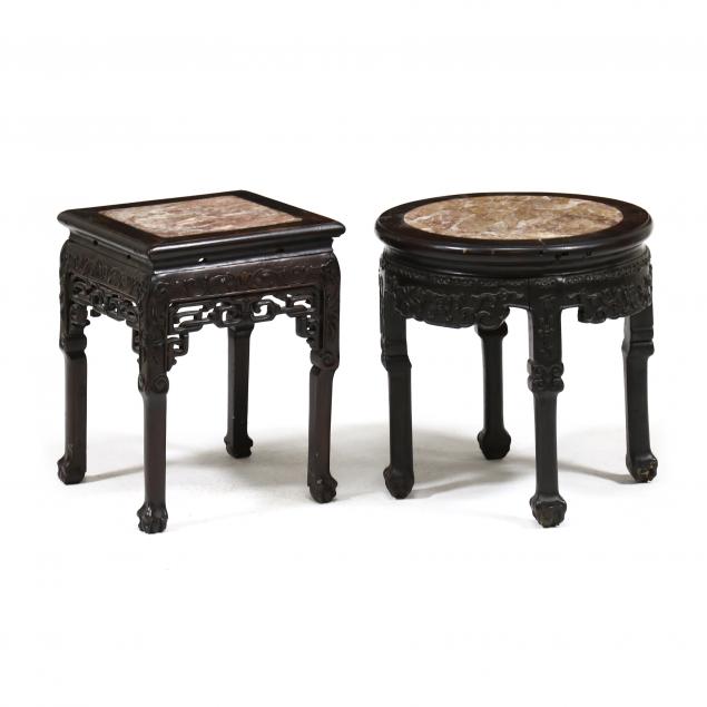 TWO ANTIQUE CHINESE MARBLE TOP 2f0989