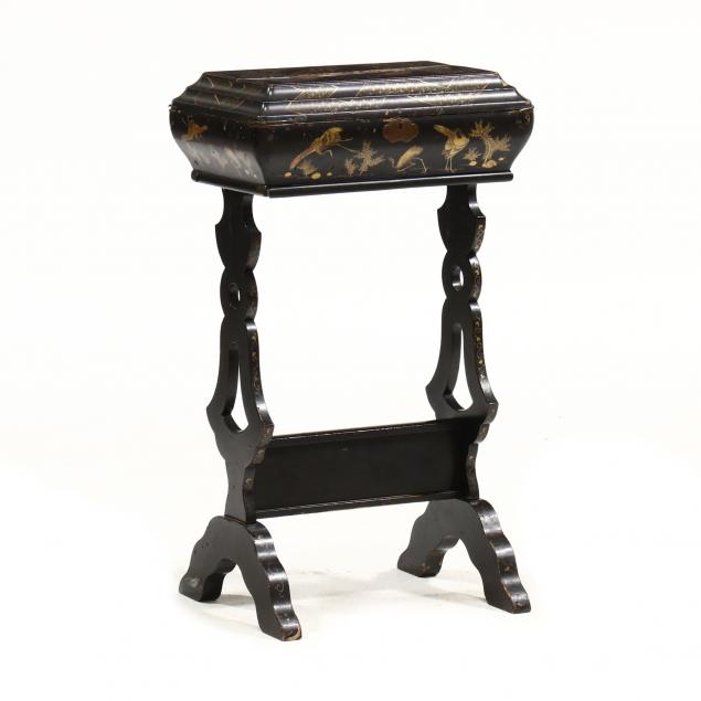 ENGLISH CHINOISERIE SEWING STAND